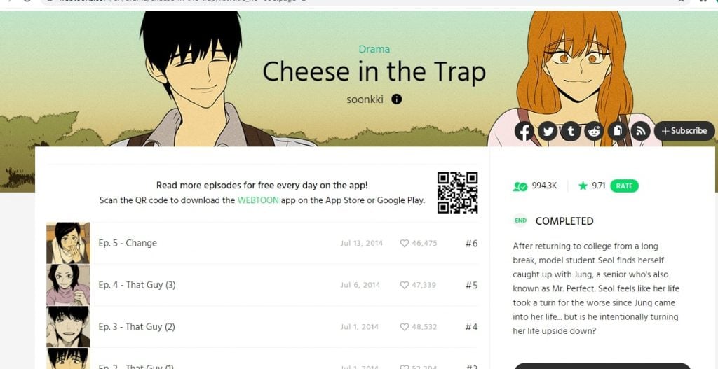Korean romance webtoons