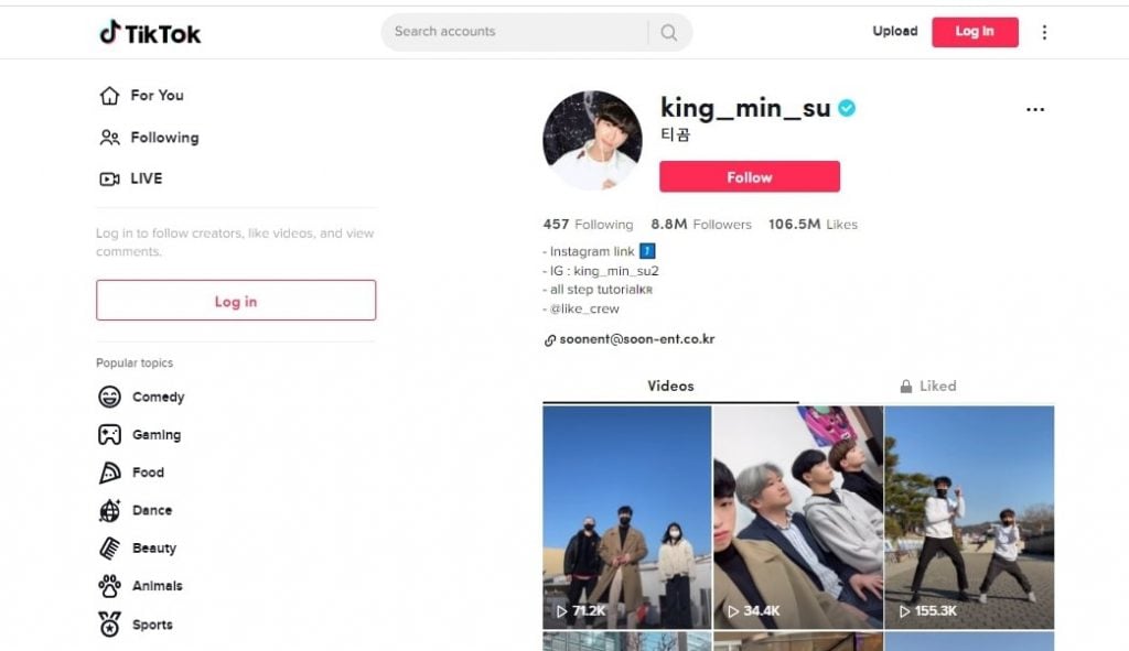 most followed korean celebrity on tiktok