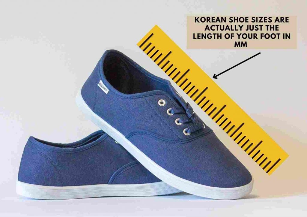 how to check shoe sizes in Korea