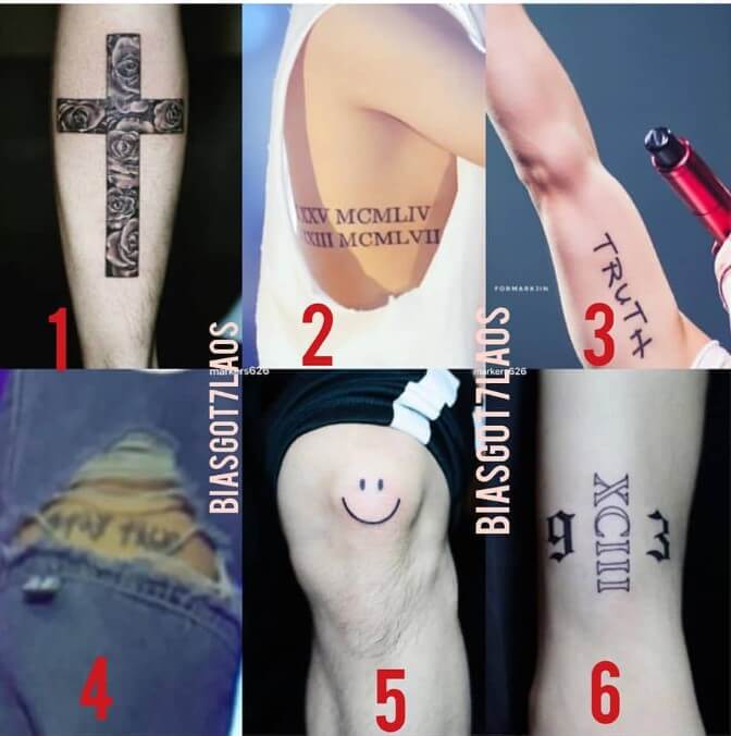 Got7 mark tattoo designs