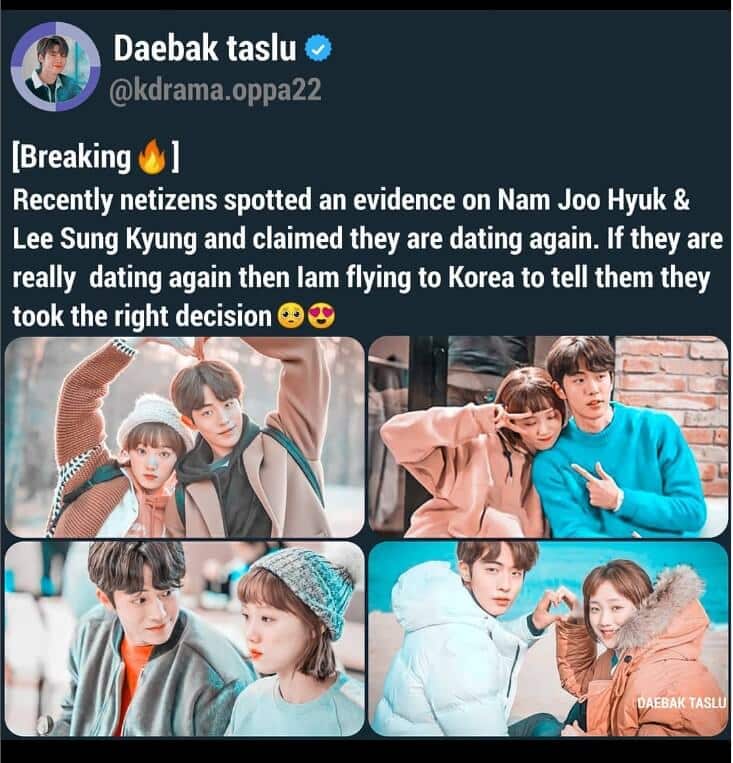 nam joo hyuk and lee sung kyung back together